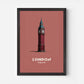 Big Ben London England Travel Poster