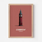 Big Ben London England Travel Poster