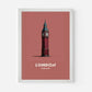 Big Ben London England Travel Poster