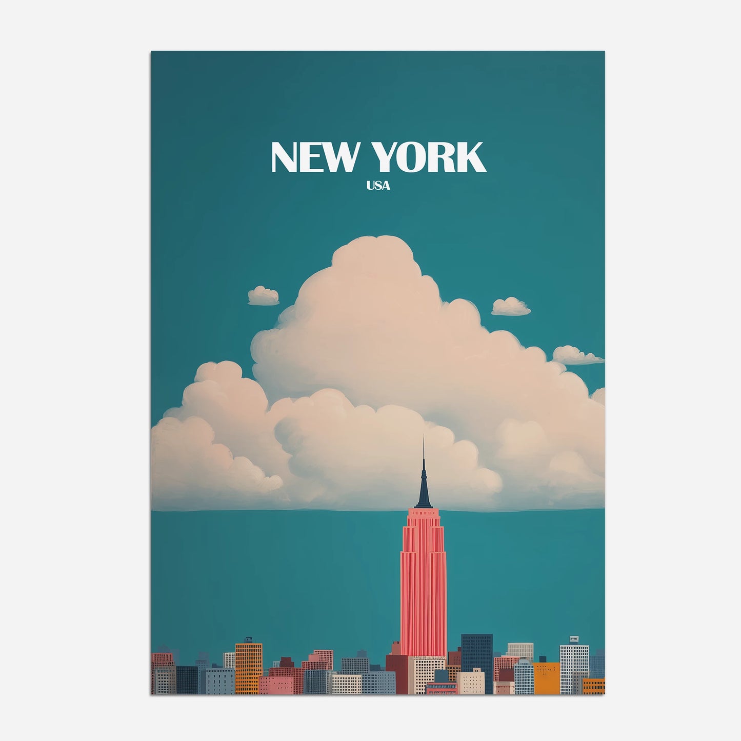 Empire State Building New York USA Travel Poster