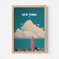 Empire State Building New York USA Travel Poster