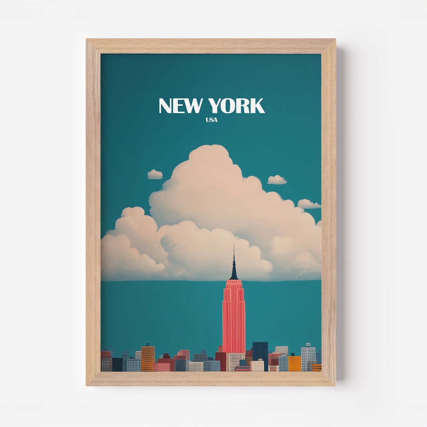 Empire State Building New York USA Travel Poster