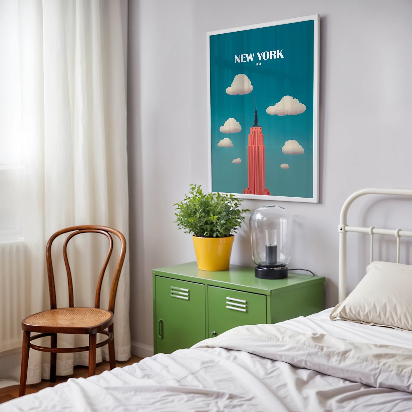 Empire State Building New York USA Travel Poster