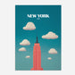 Empire State Building New York USA Travel Poster
