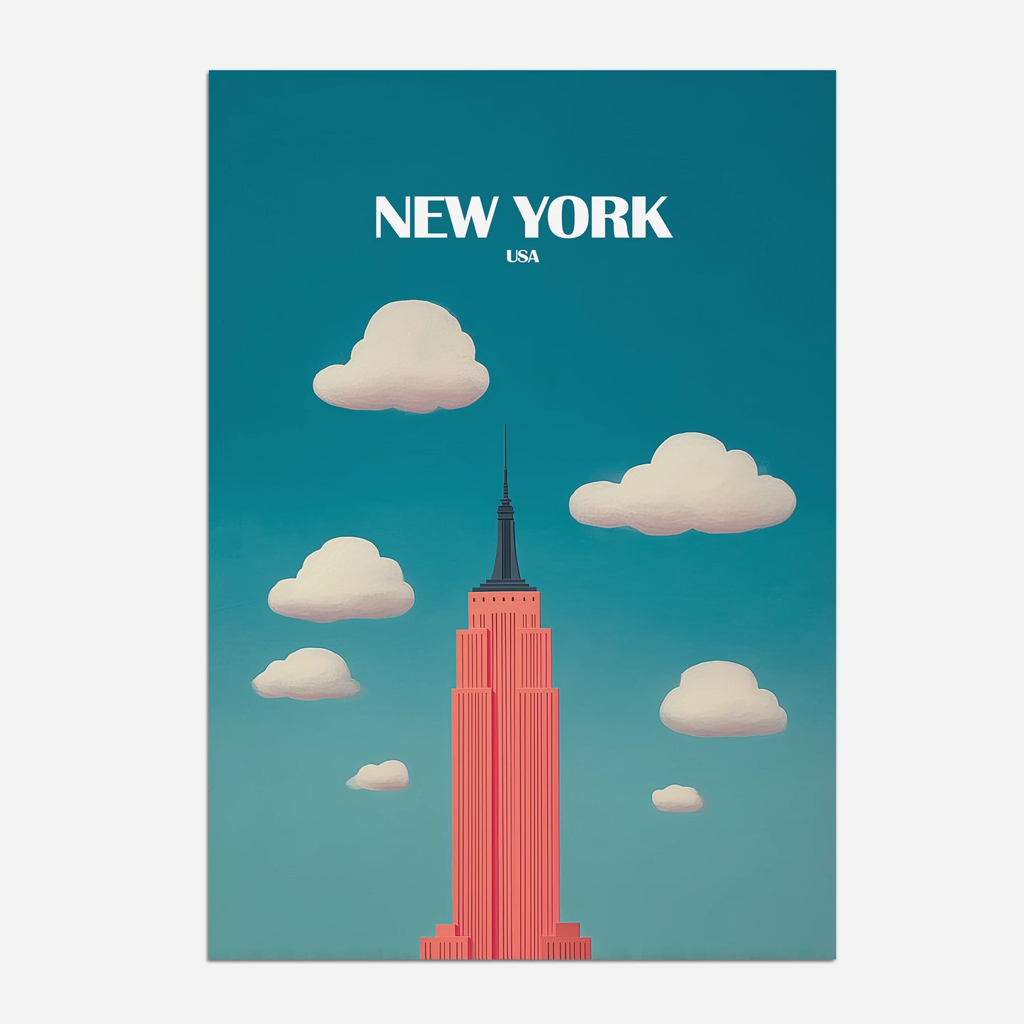 Empire State Building New York USA Travel Poster