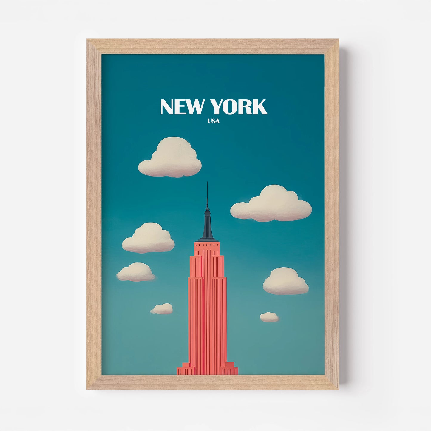 Empire State Building New York USA Travel Poster