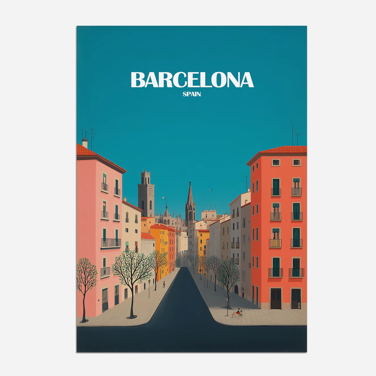 Barcelona Spain Europe Travel Poster