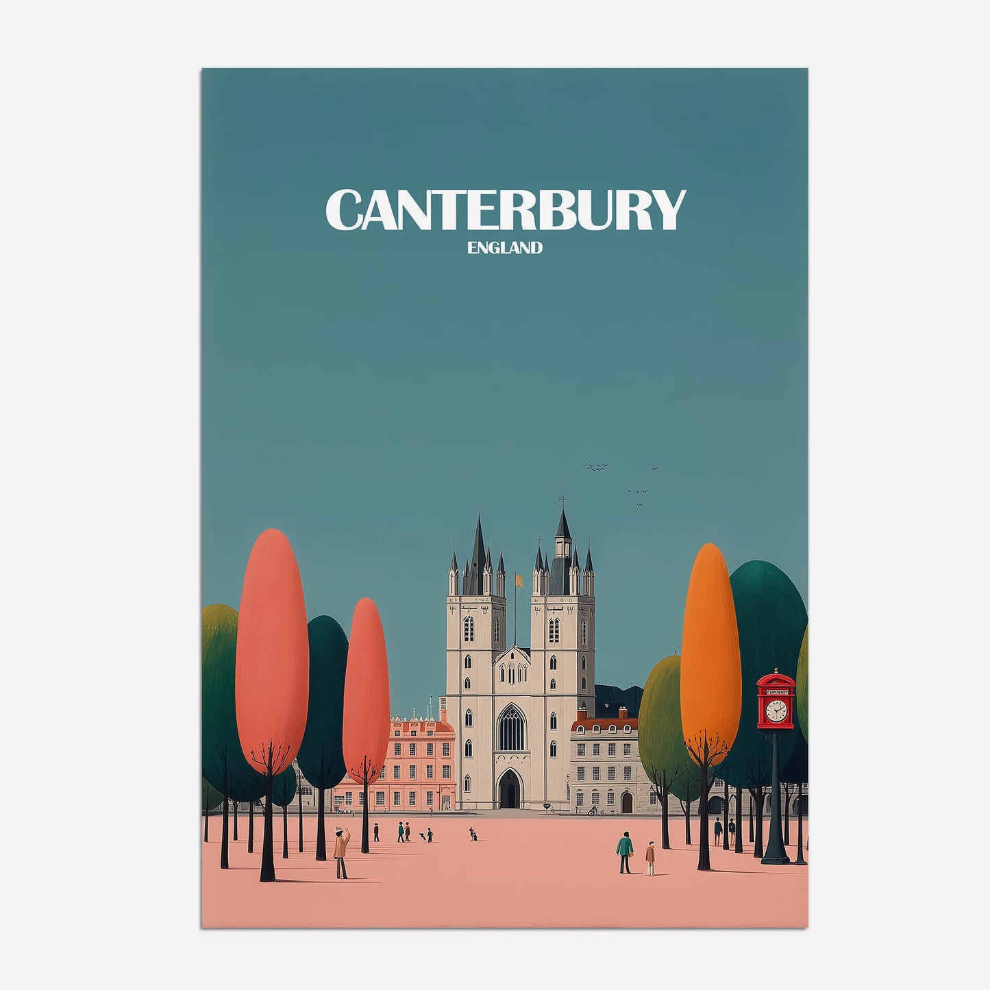 Canterbury England Travel Poster