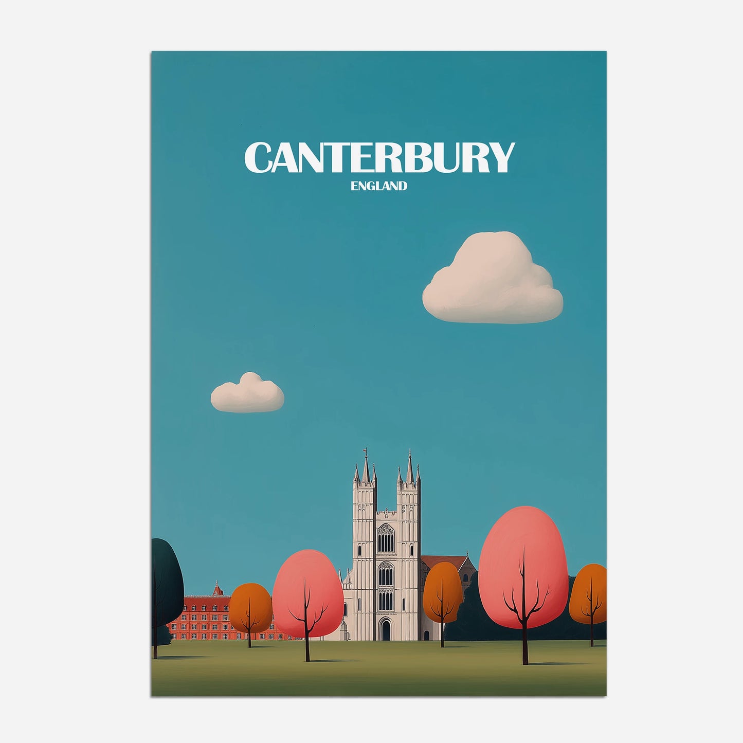 Canterbury England Travel Poster