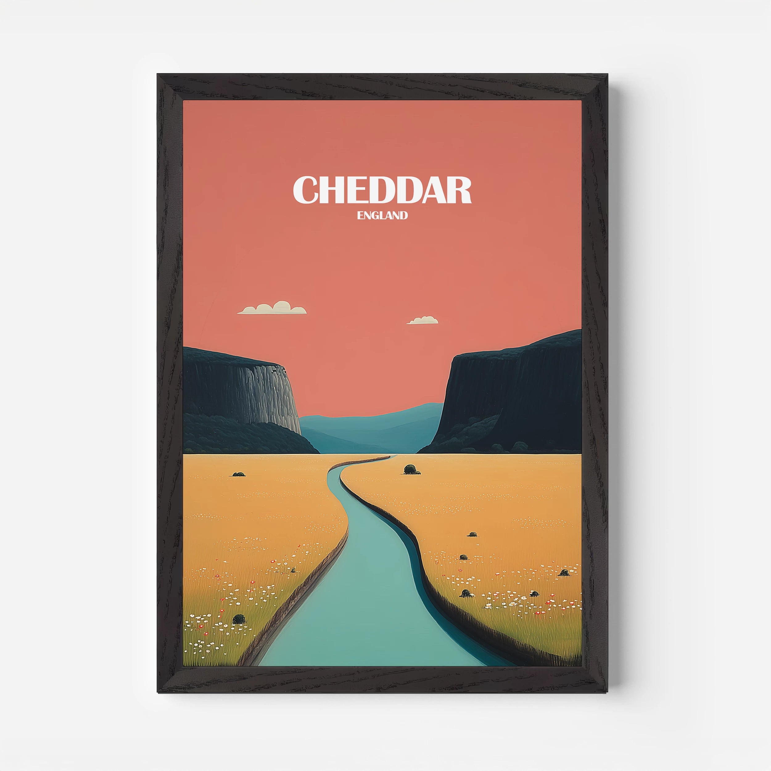 Cheddar Gorge Somerset England Travel Poster