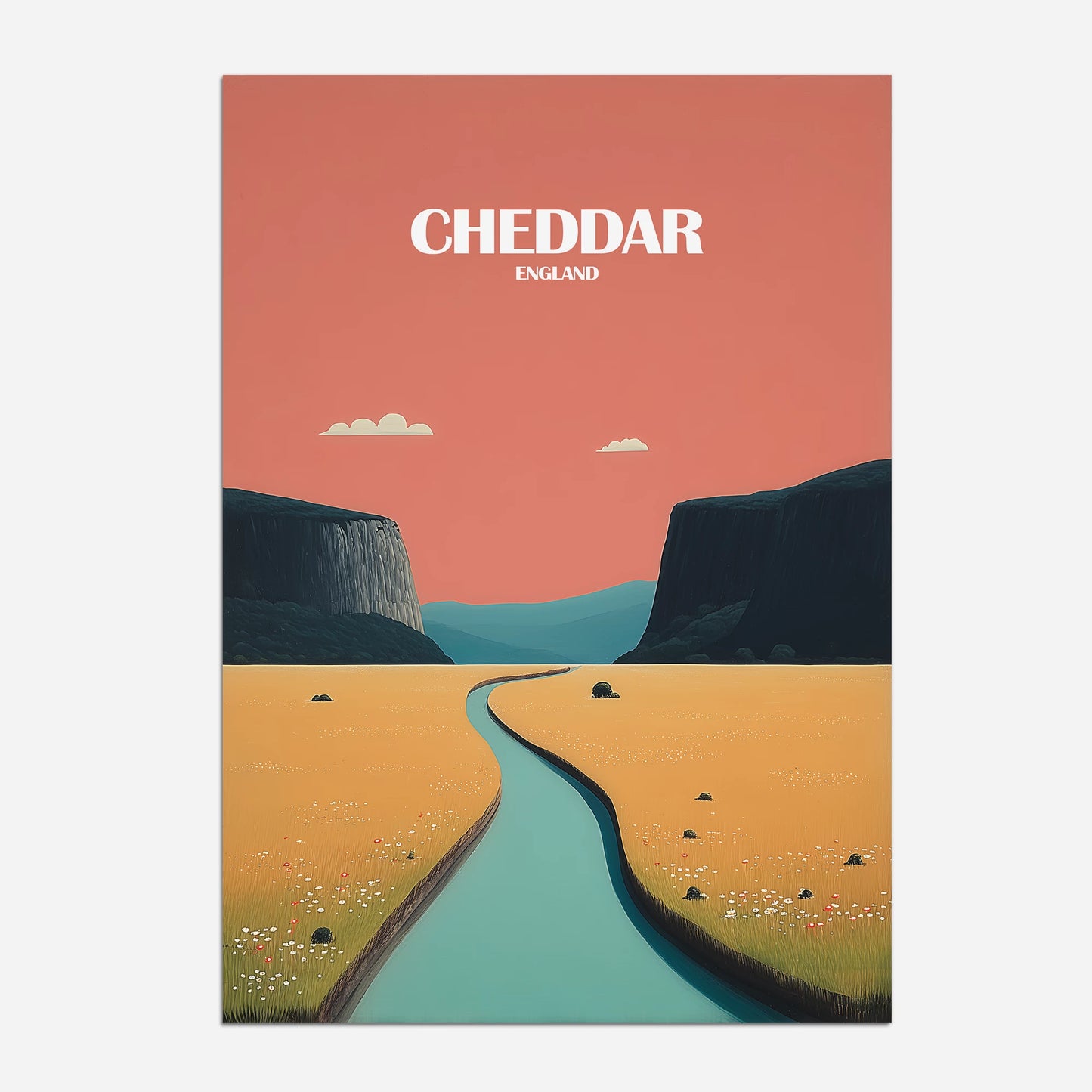 Cheddar Gorge Somerset England Travel Poster