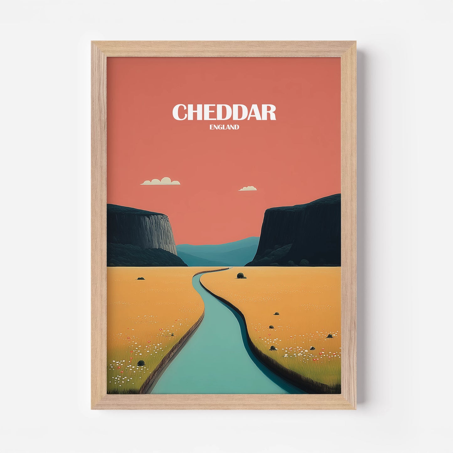 Cheddar Gorge Somerset England Travel Poster