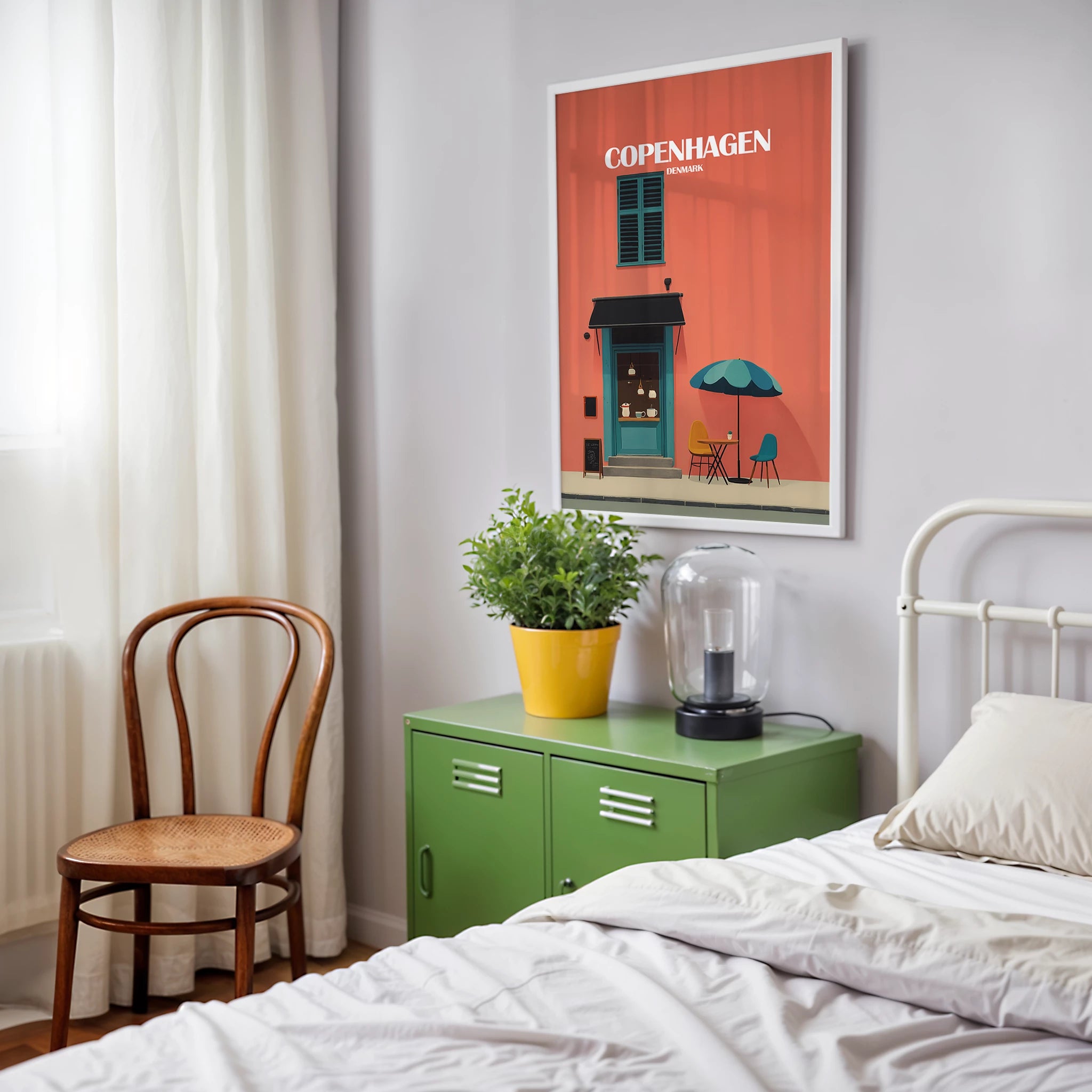 Copenhagen Cafe Denmark Europe Travel Poster