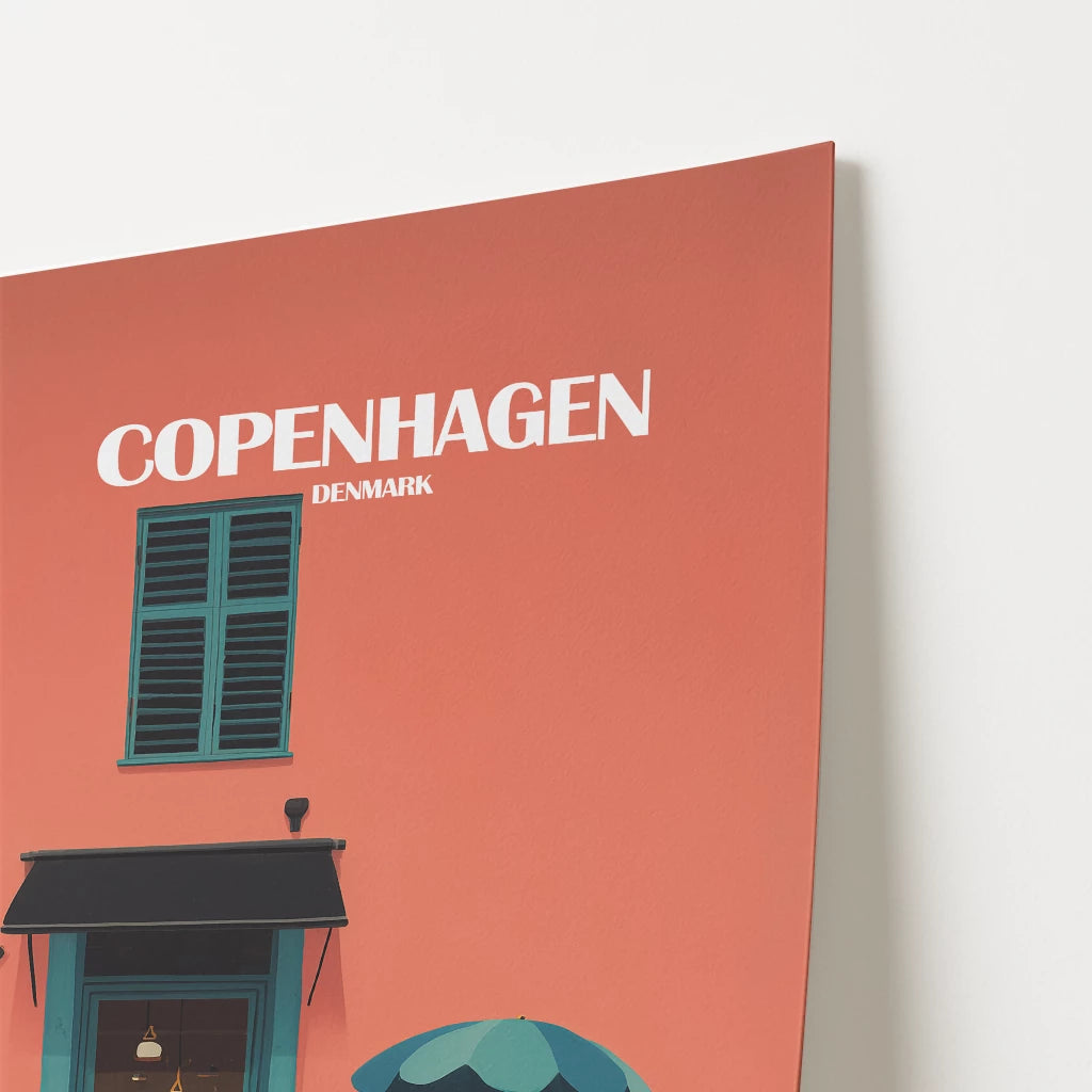 Copenhagen Cafe Denmark Europe Travel Poster
