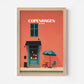 Copenhagen Cafe Denmark Europe Travel Poster