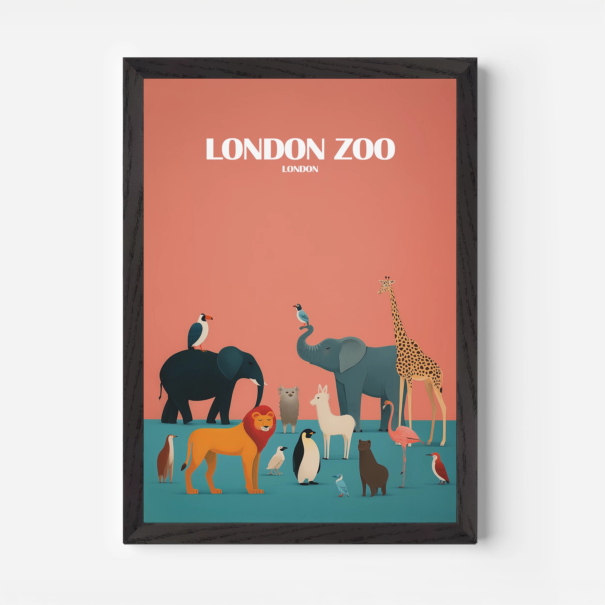 London Zoo England Travel Poster