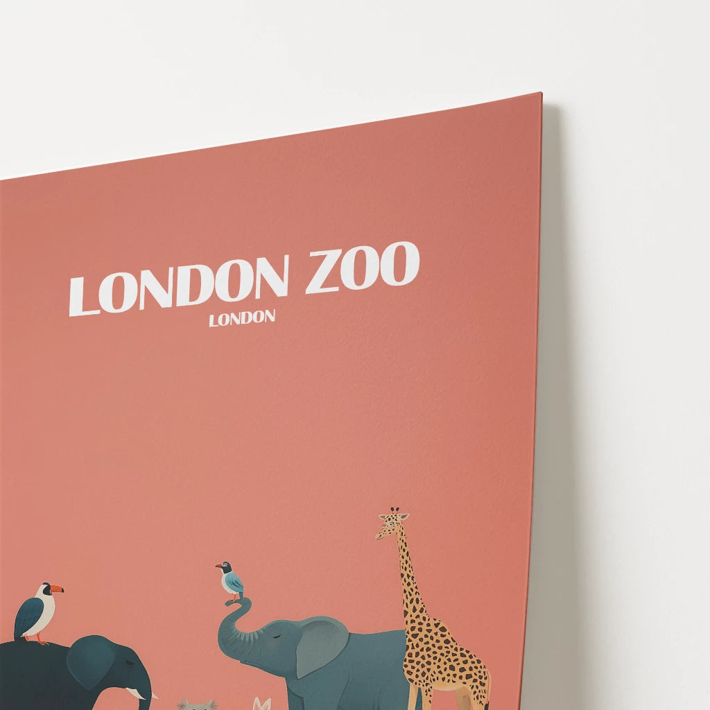London Zoo England Travel Poster