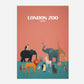 London Zoo England Travel Poster