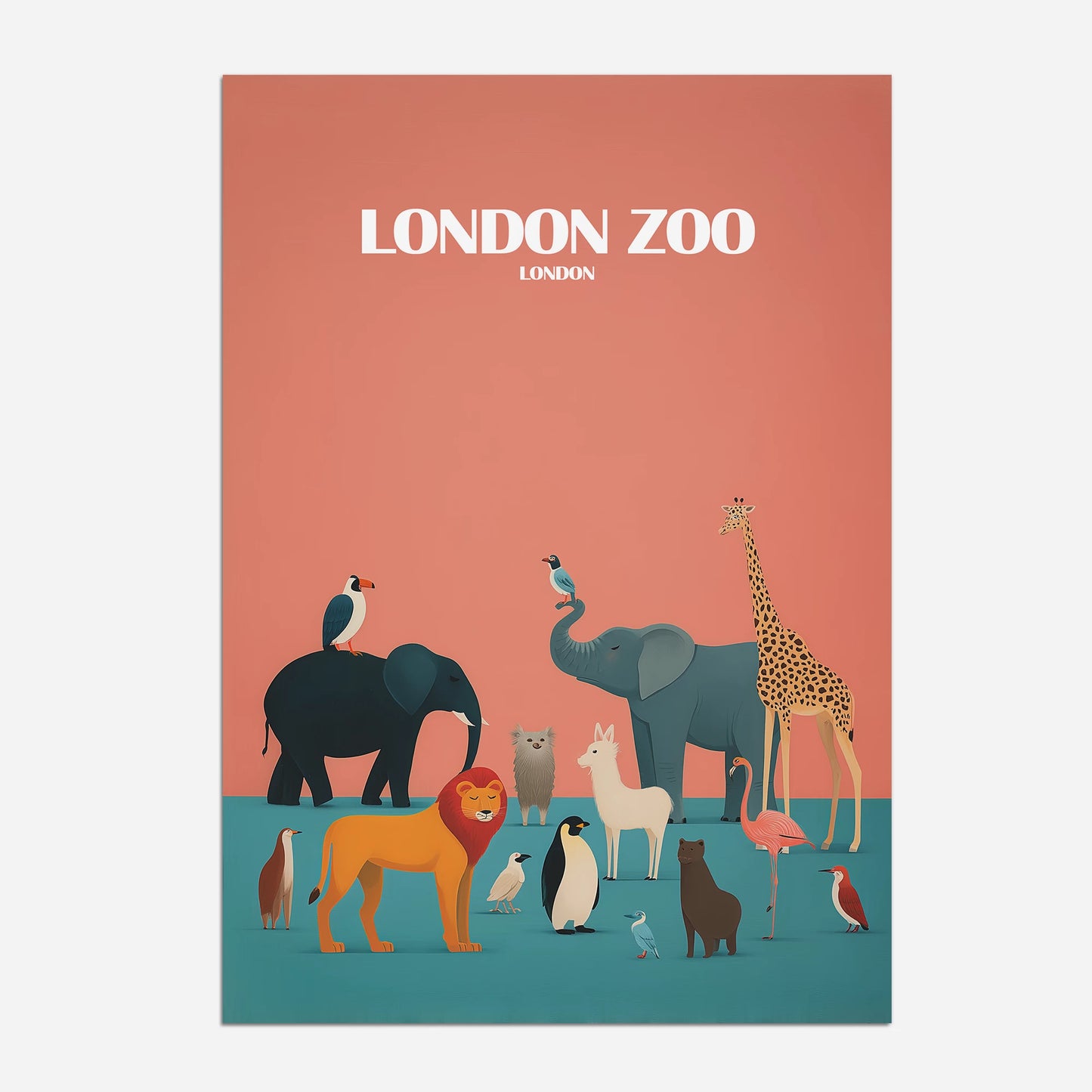 London Zoo England Travel Poster