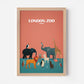 London Zoo England Travel Poster