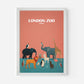 London Zoo England Travel Poster