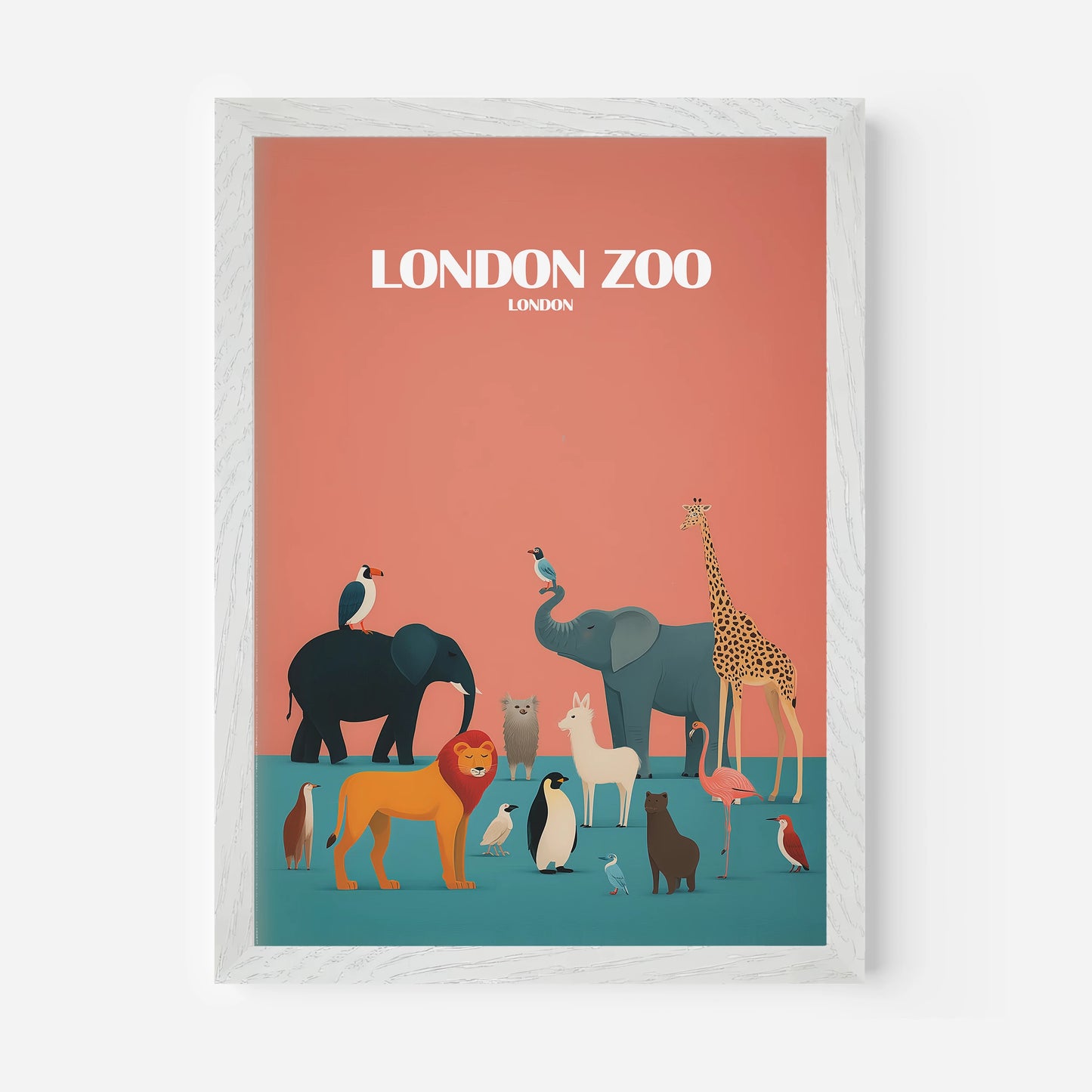 London Zoo England Travel Poster