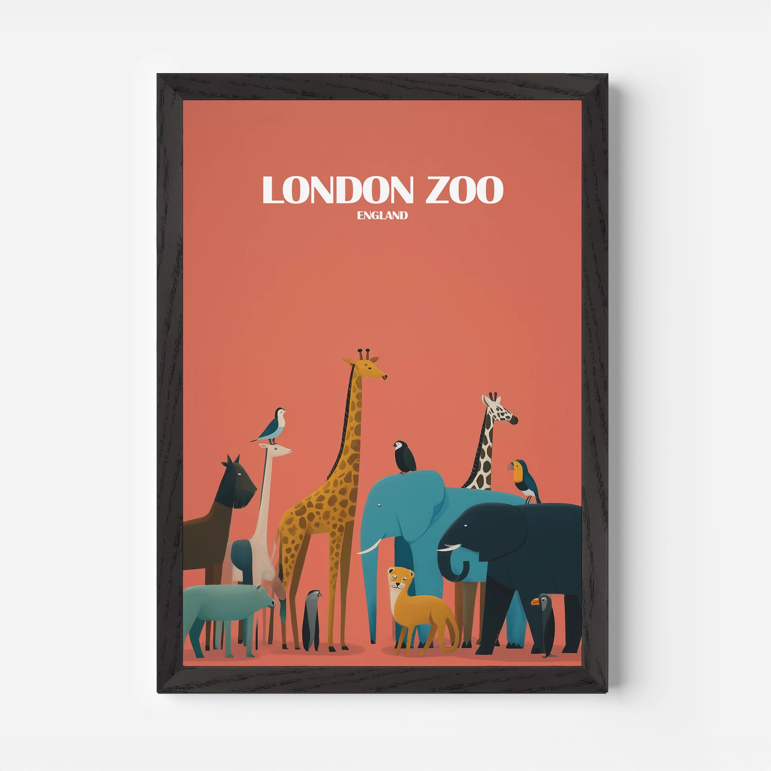 London Zoo England Travel Poster