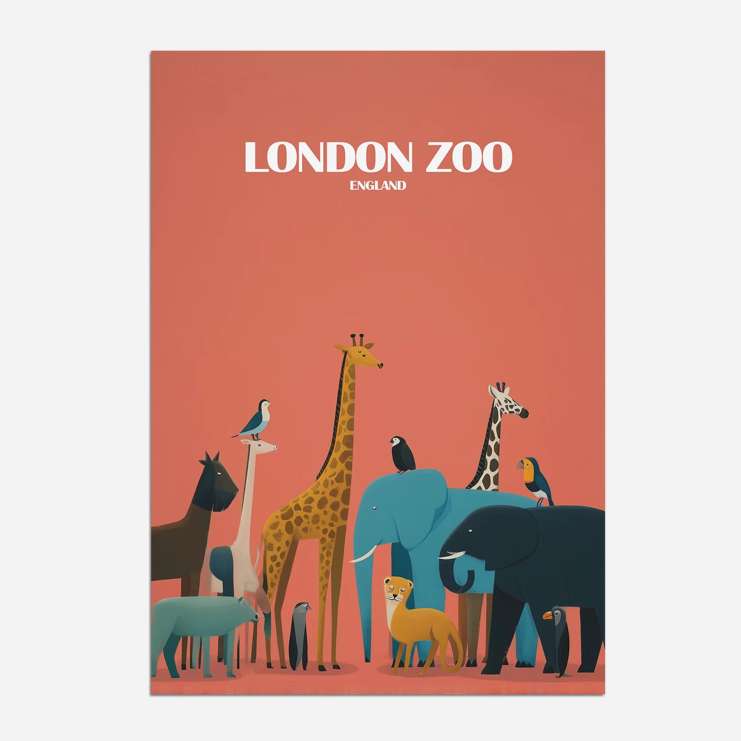 London Zoo England Travel Poster