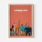 London Zoo England Travel Poster