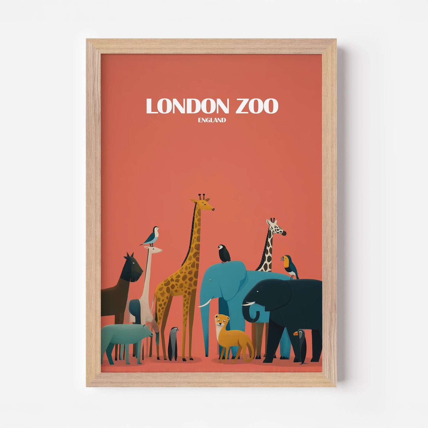 London Zoo England Travel Poster