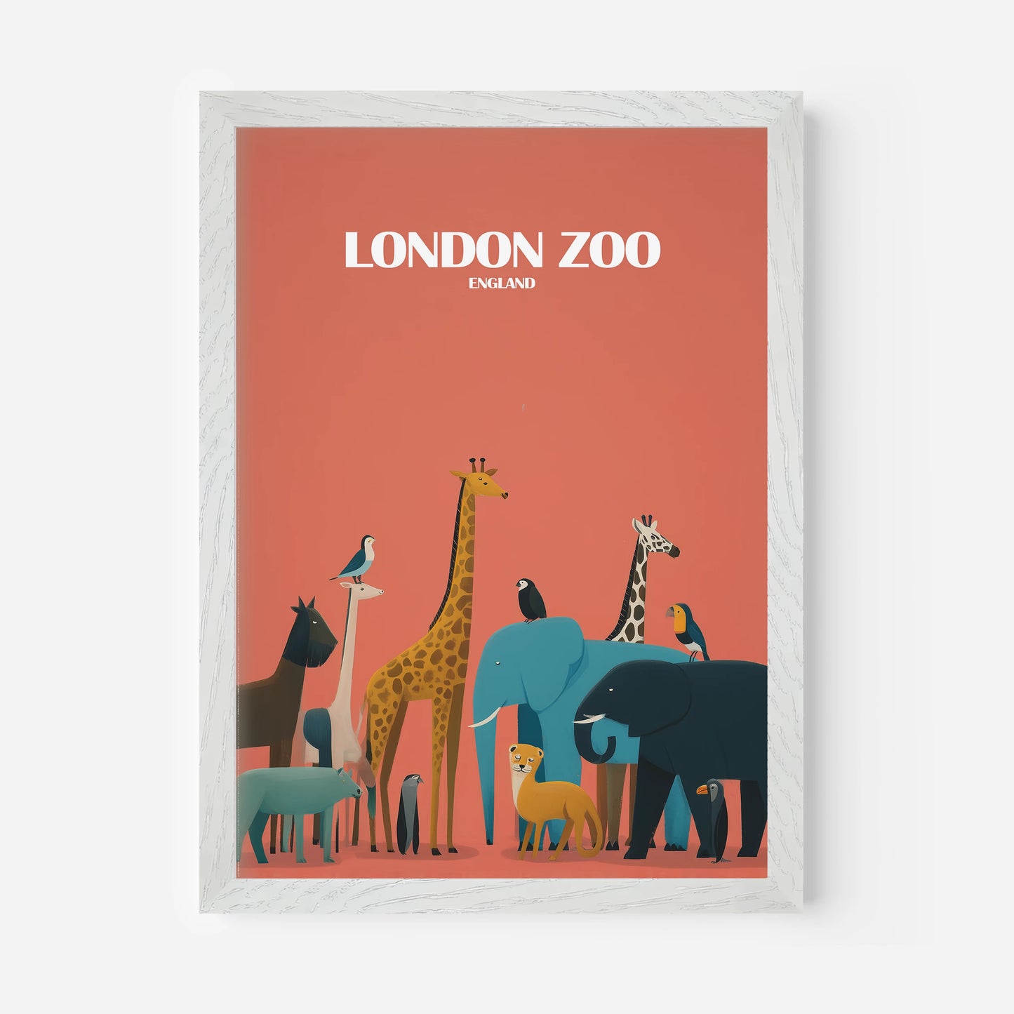 London Zoo England Travel Poster
