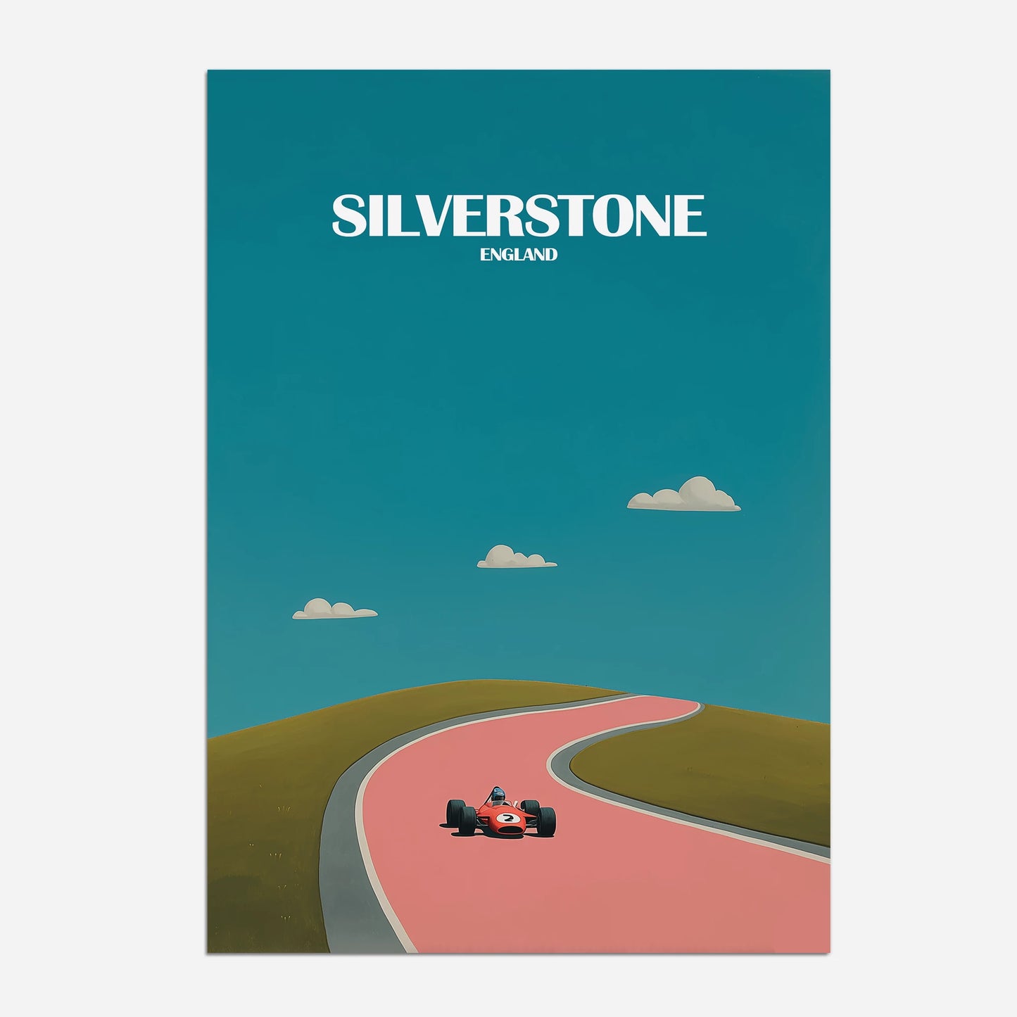 Silverstone Race Track England Travel Poster