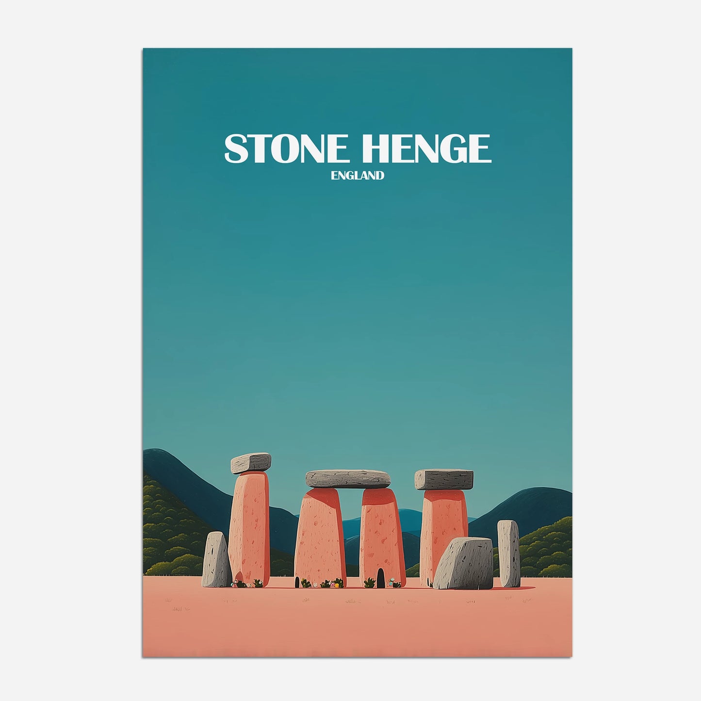 Stone Henge Wiltshire England Travel Poster