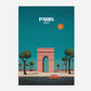 Paris France Arc de Triomphe Europe Travel Poster