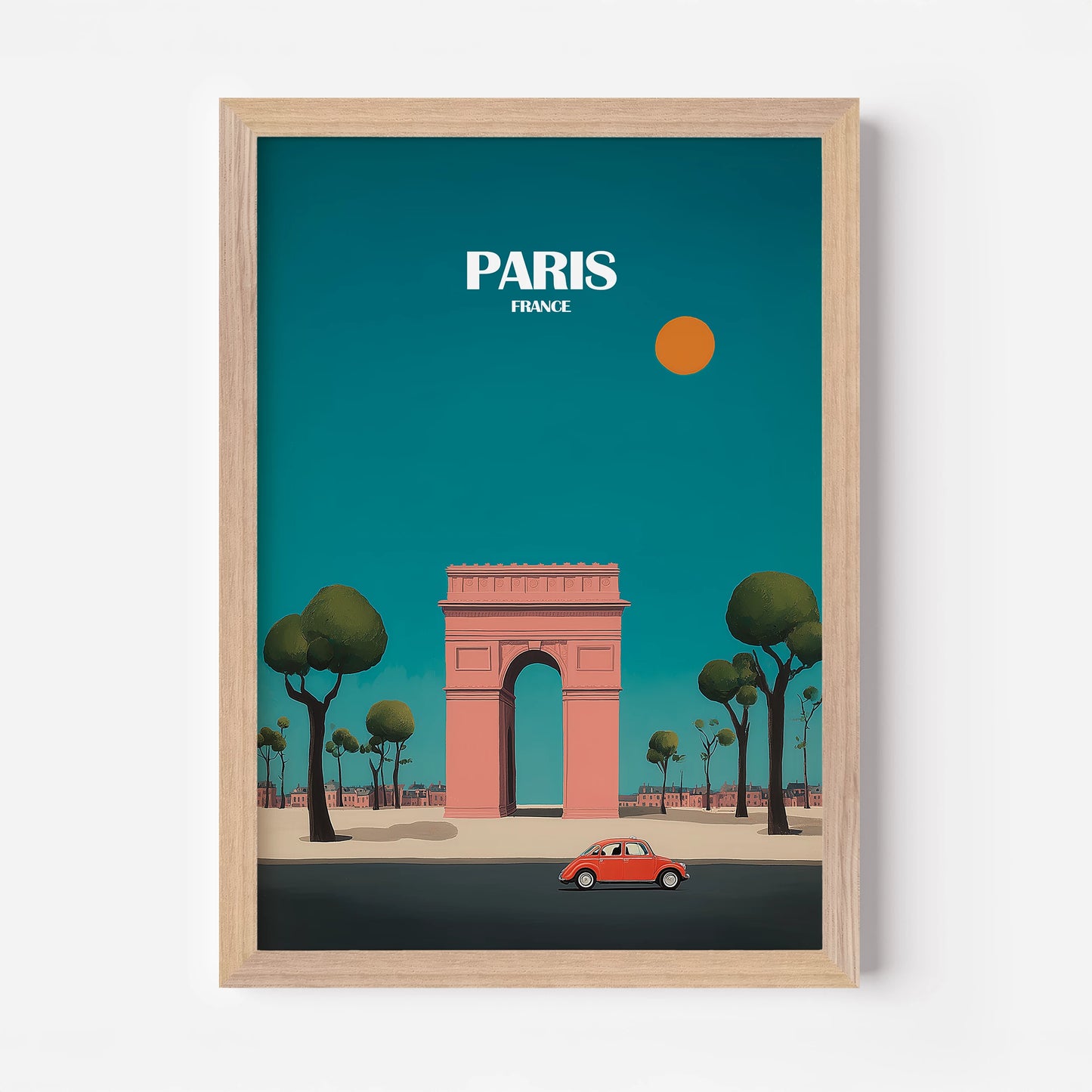 Paris France Arc de Triomphe Europe Travel Poster