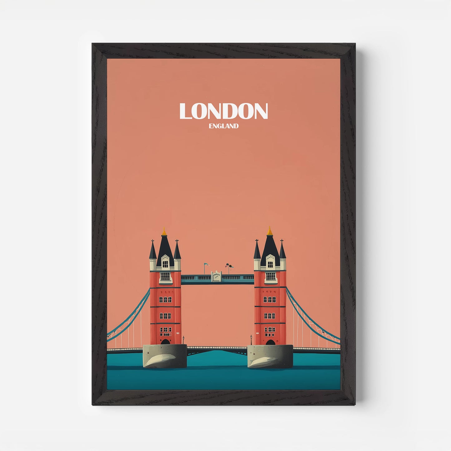 London Tower Bridge England Travel Poster