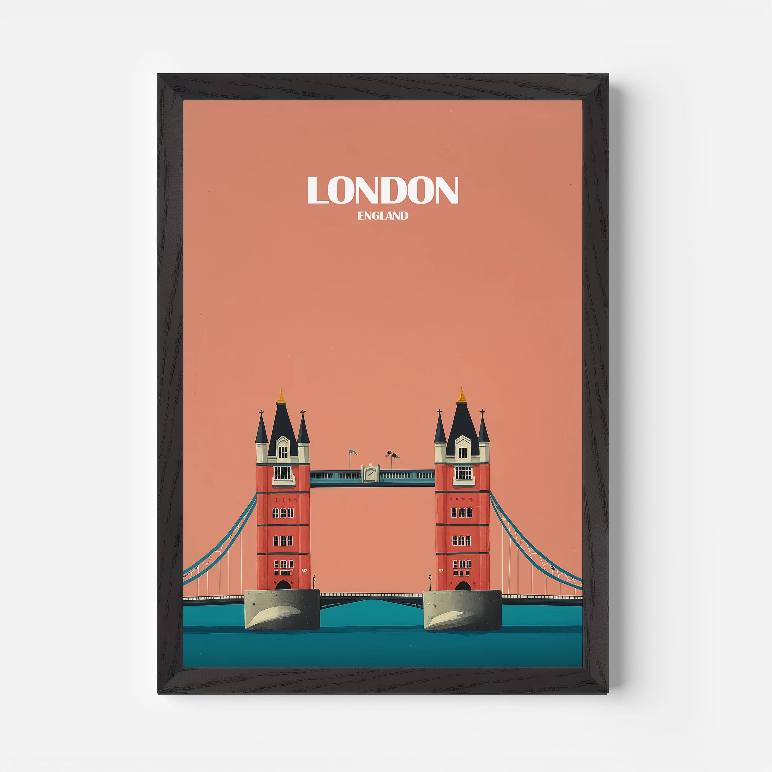 London Tower Bridge England Travel Poster