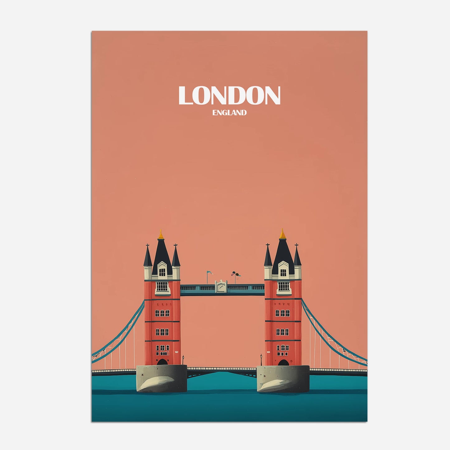 London Tower Bridge England Travel Poster
