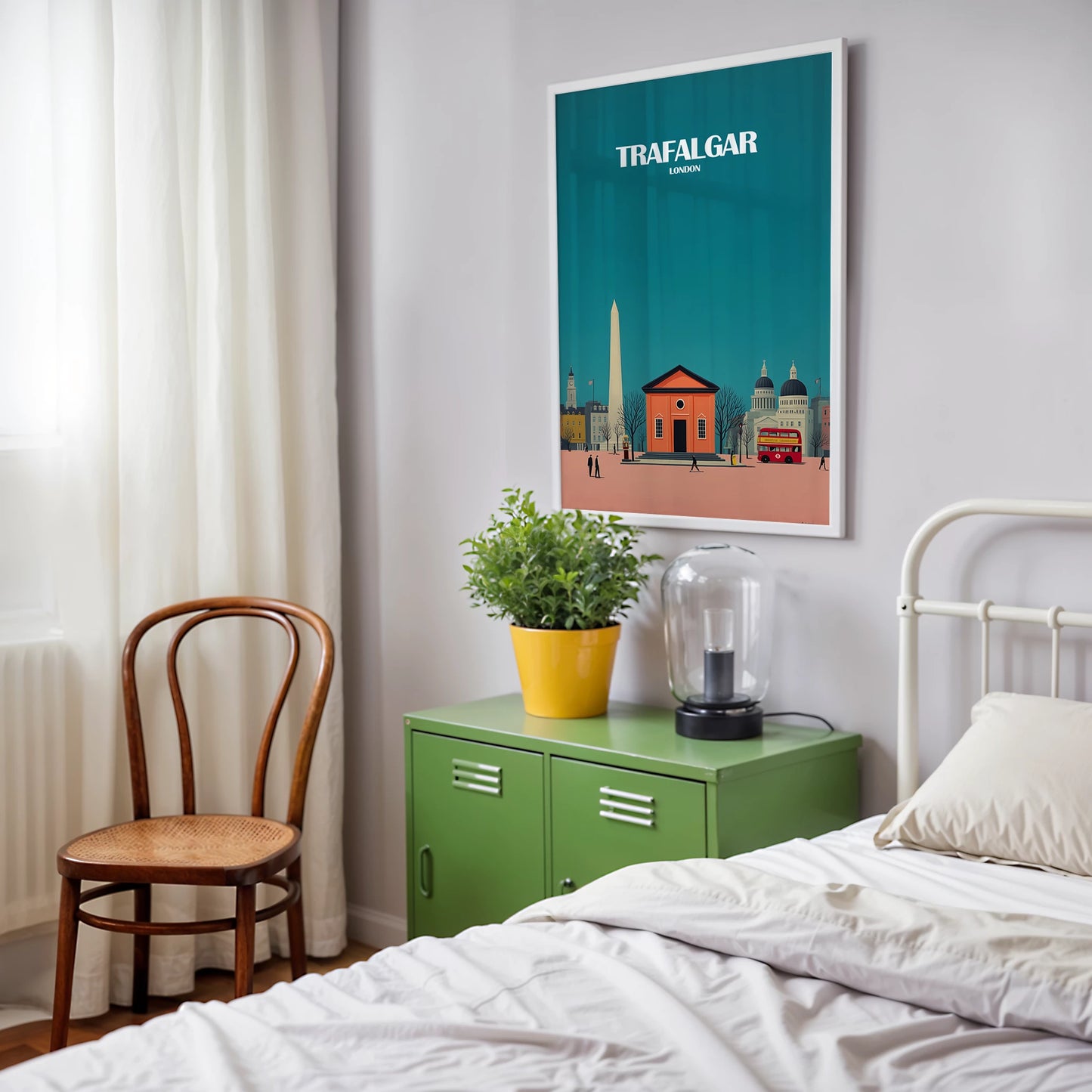 London Trafalgar Square England Travel Poster