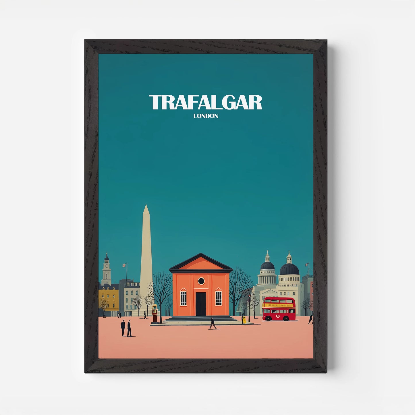 London Trafalgar Square England Travel Poster