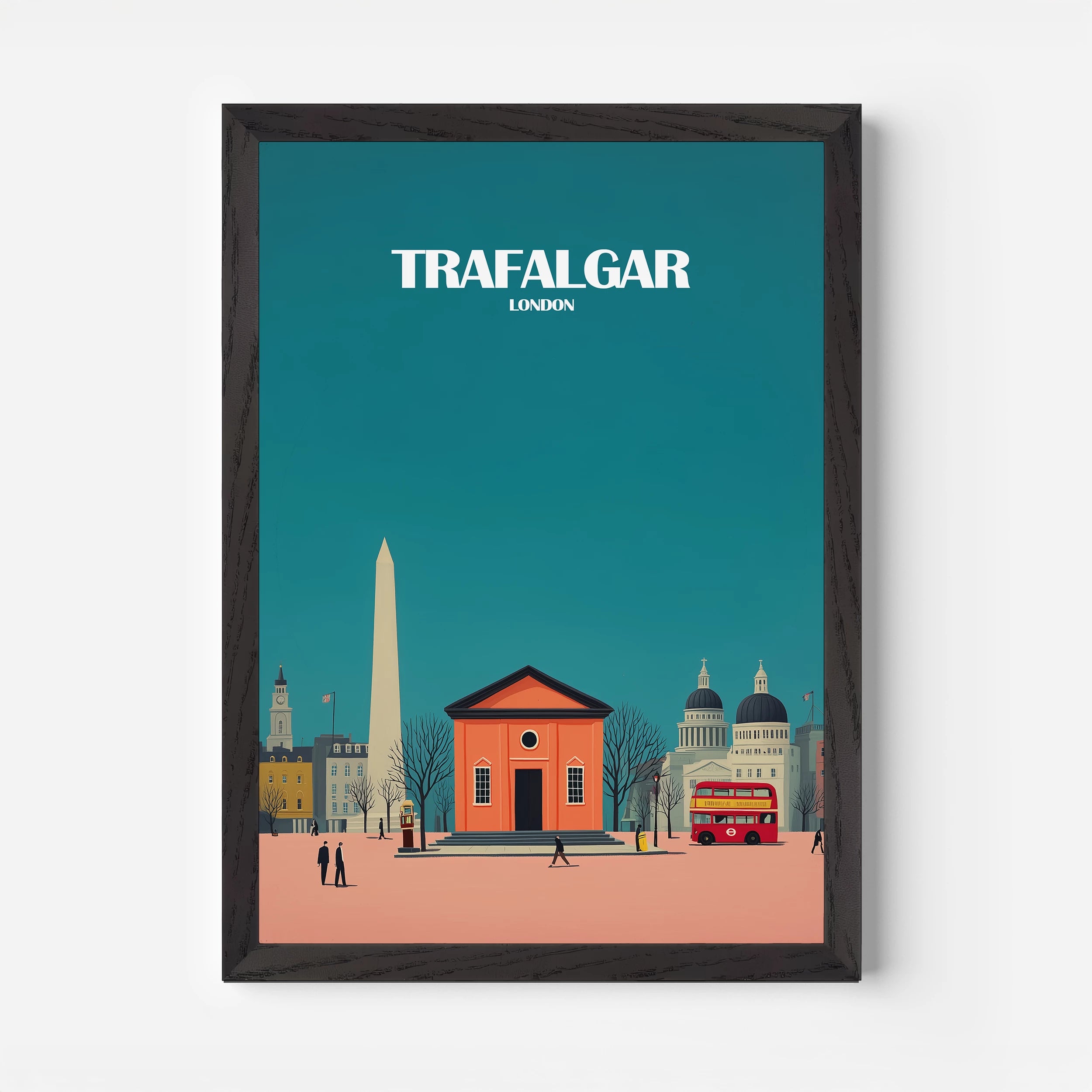 London Trafalgar Square England Travel Poster