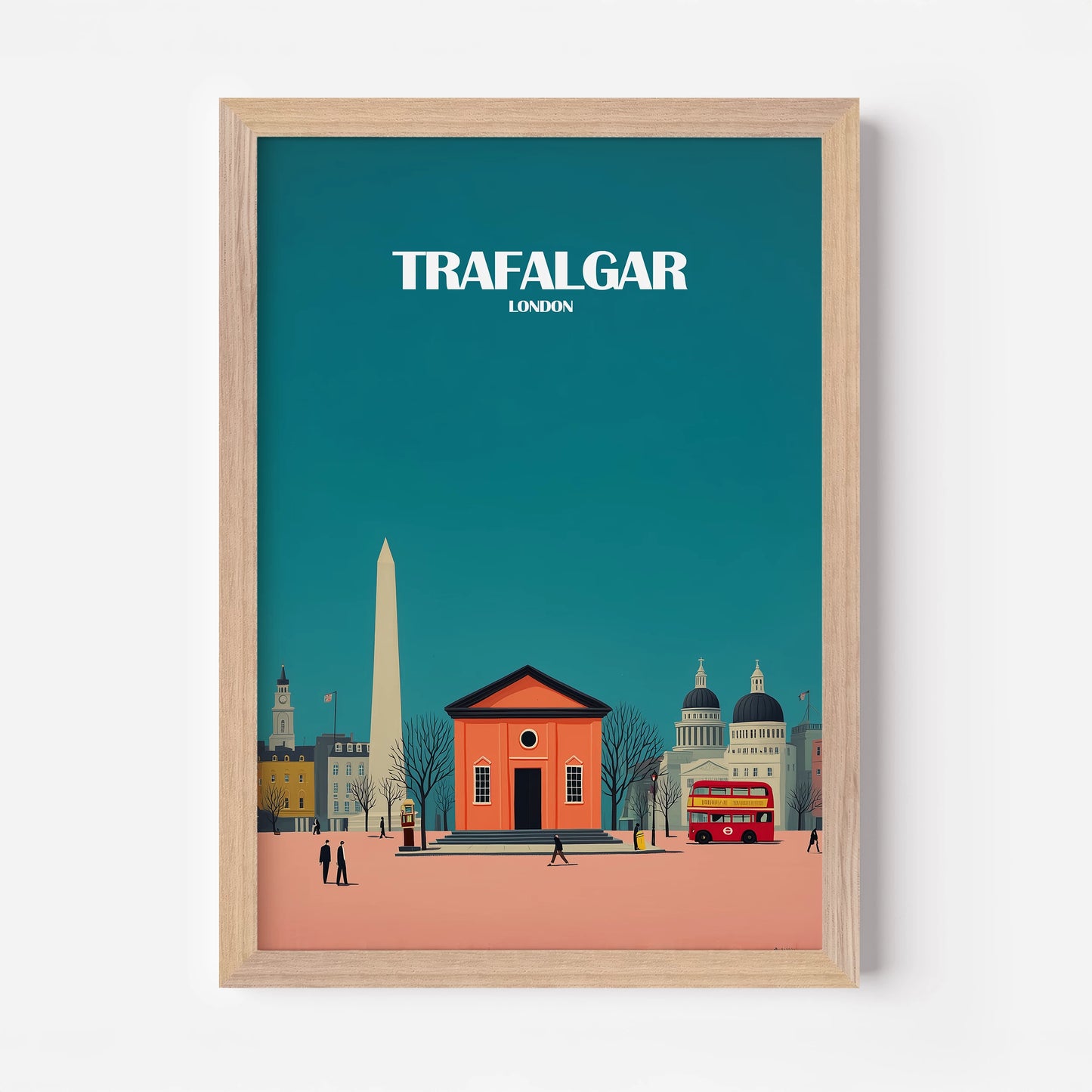 London Trafalgar Square England Travel Poster