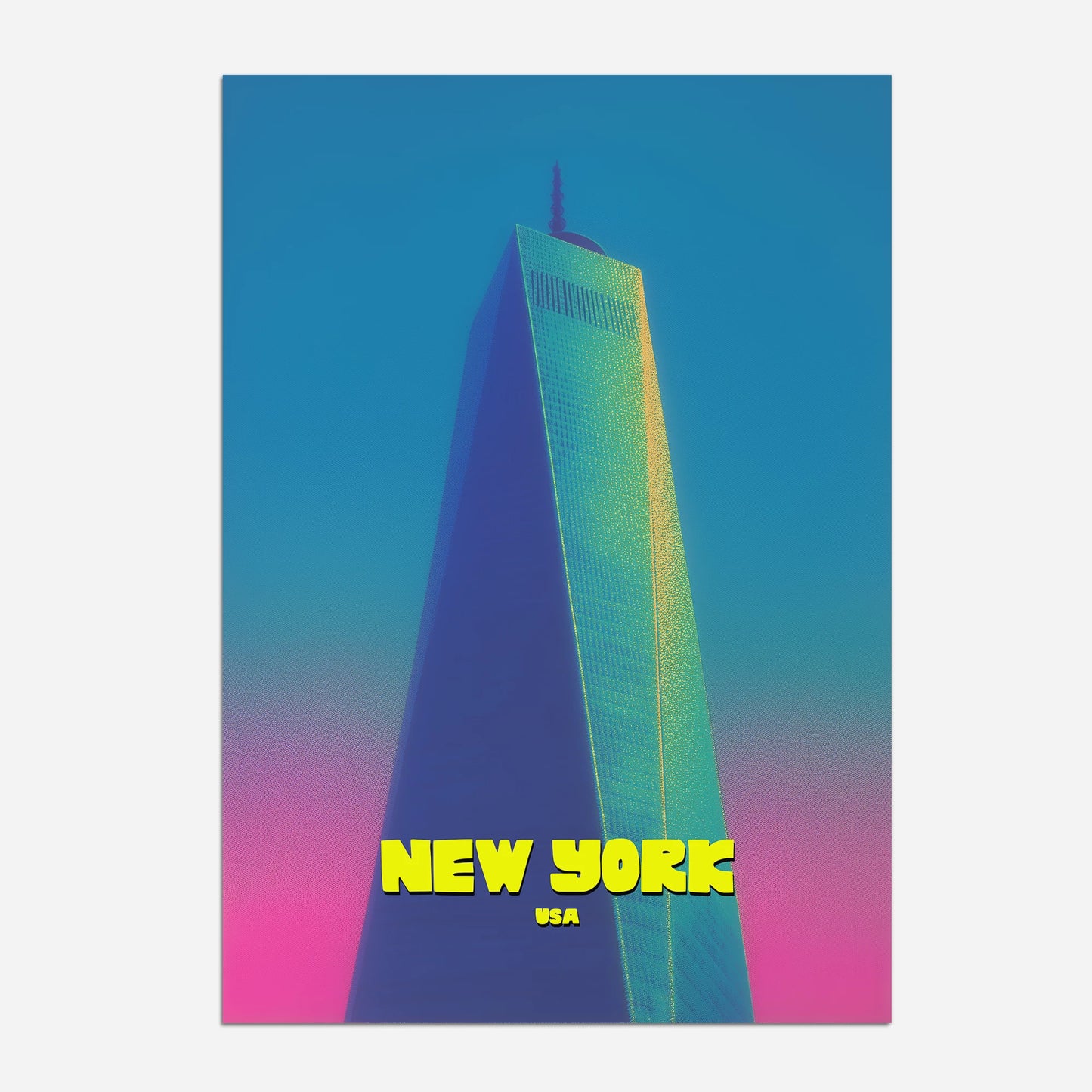 One World Trade Center New York Manhattan America Travel Poster