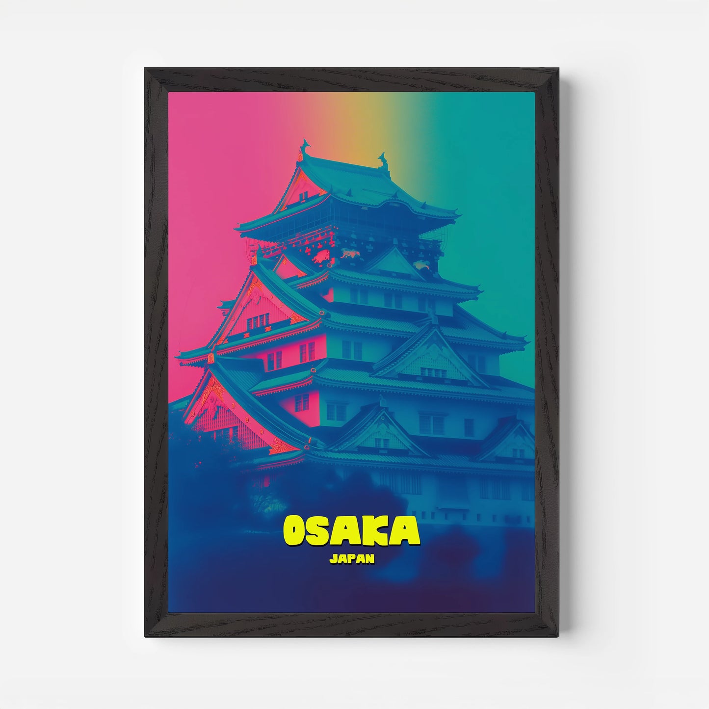 Osaka Castle Sunset Osaka Japan Asia Travel Poster