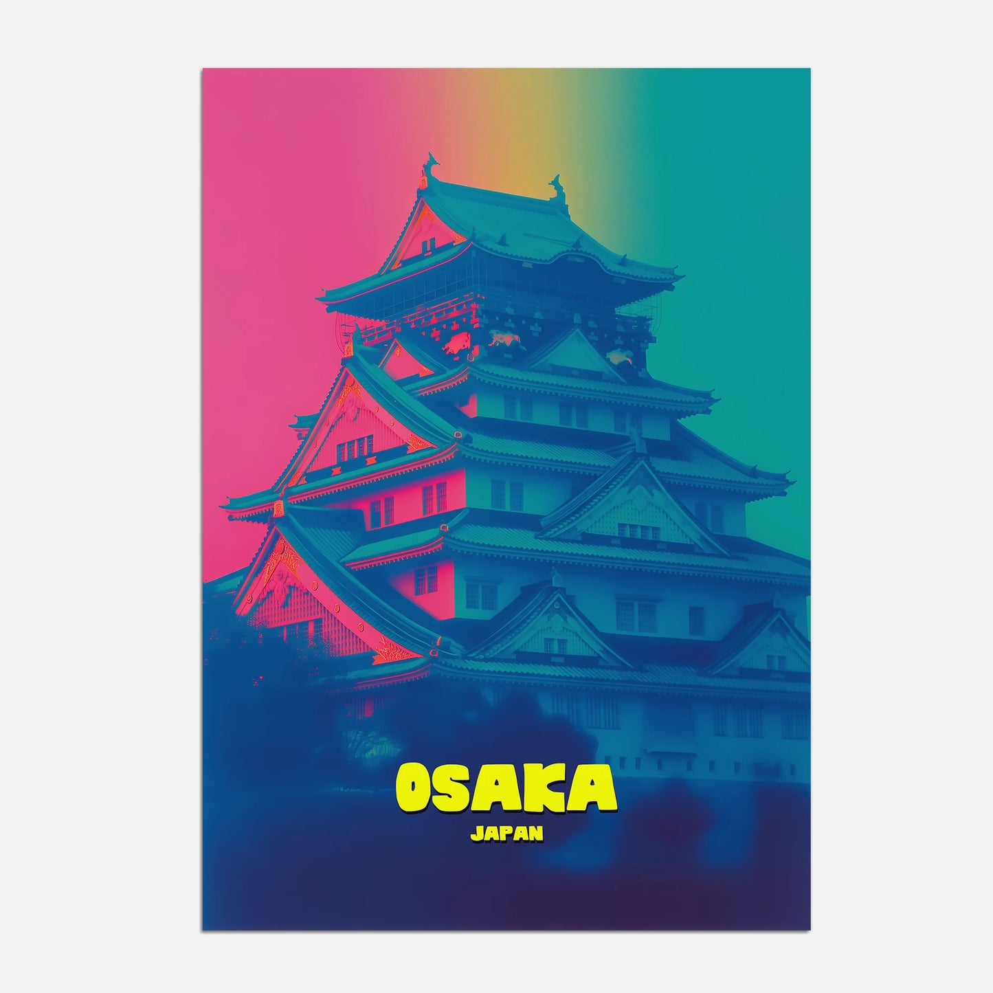 Osaka Castle Sunset Osaka Japan Asia Travel Poster
