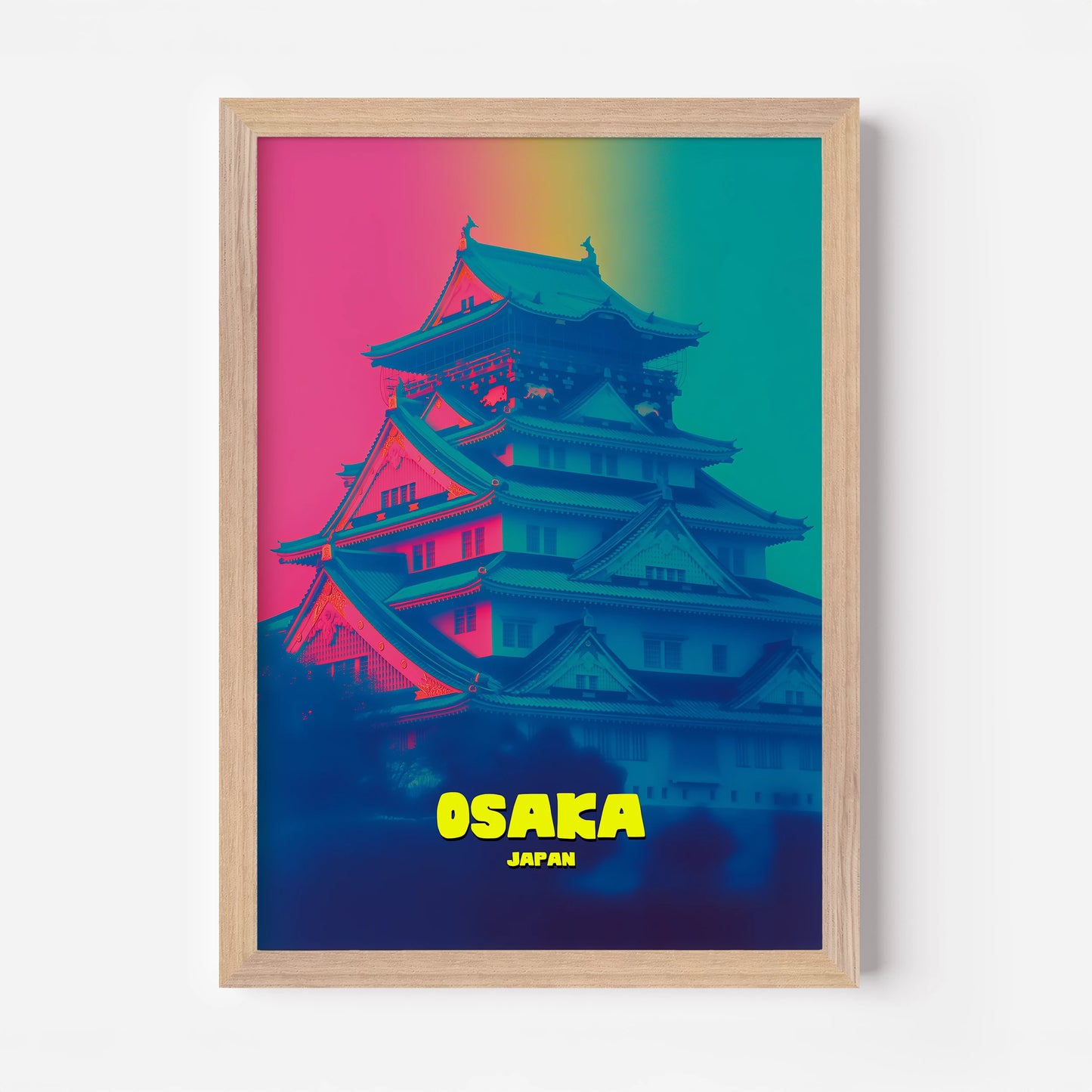 Osaka Castle Sunset Osaka Japan Asia Travel Poster
