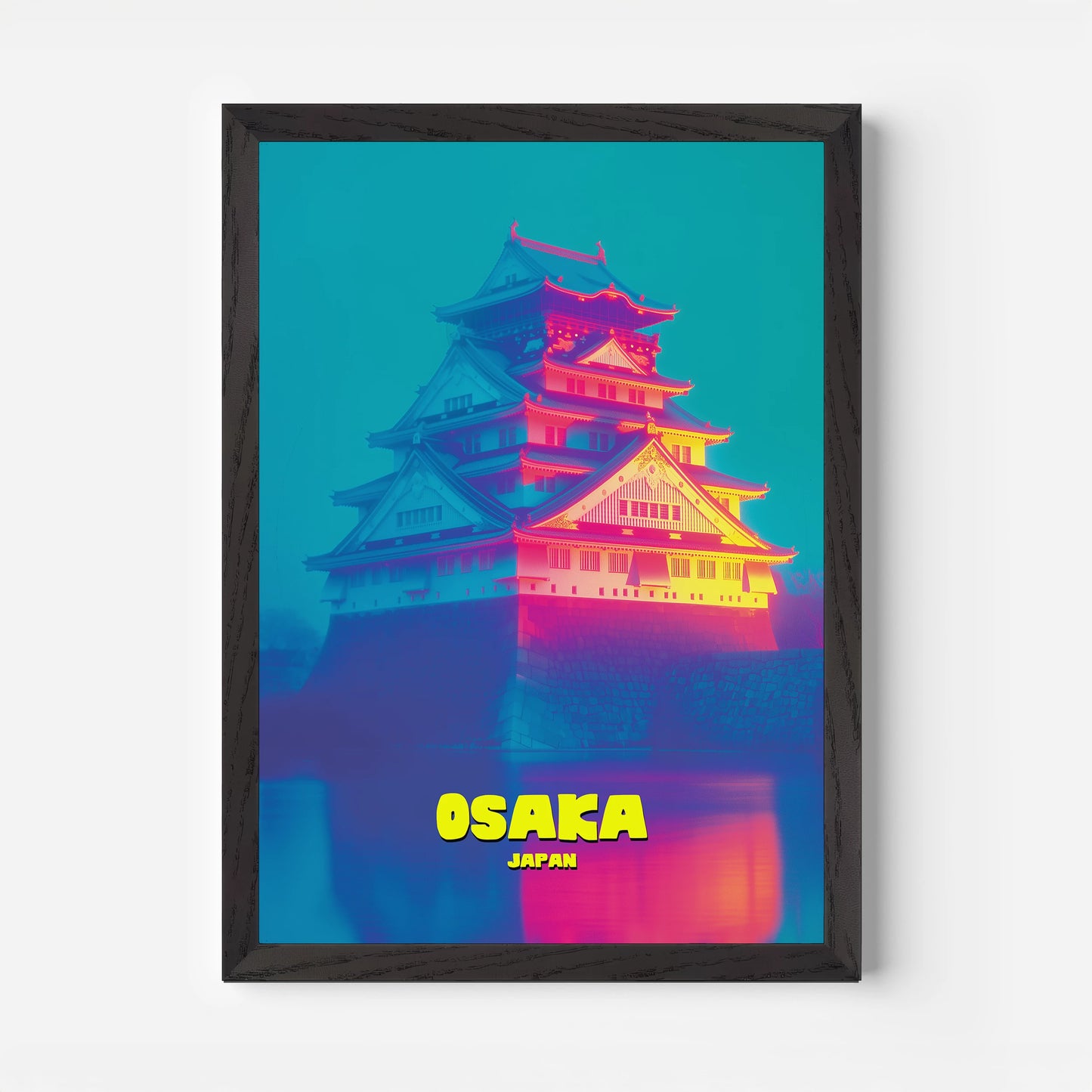 Osaka Castle Night Glow Osaka Japan Asia Travel Poster