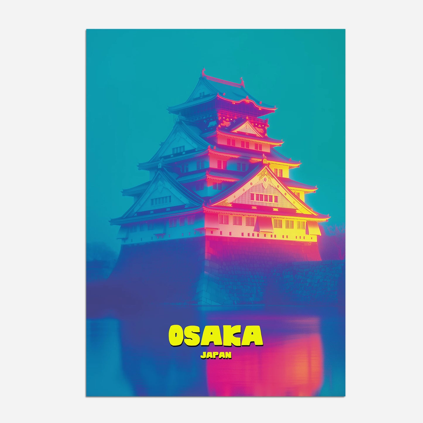 Osaka Castle Night Glow Osaka Japan Asia Travel Poster