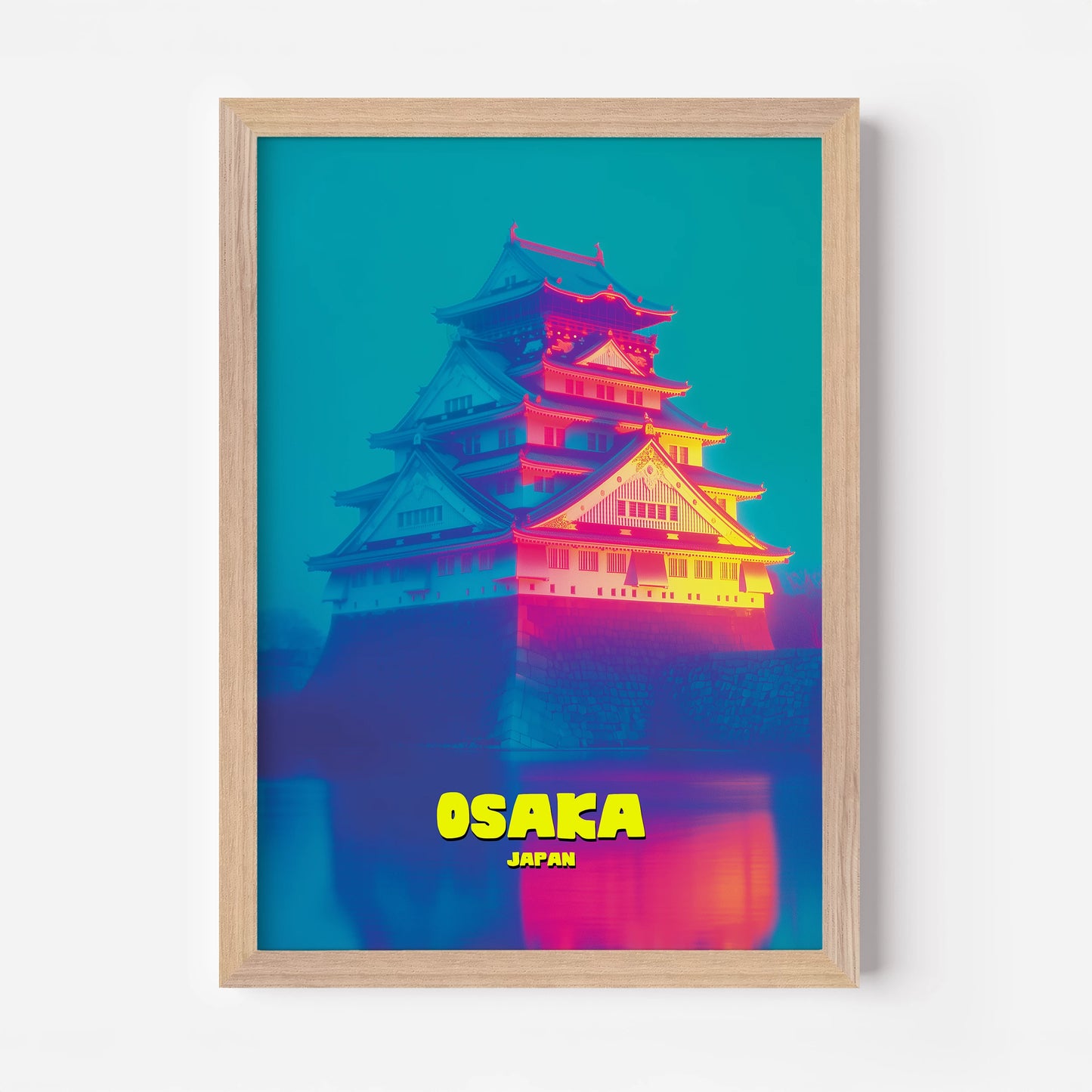 Osaka Castle Night Glow Osaka Japan Asia Travel Poster