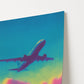 Neon Plane Flight Travel Poster